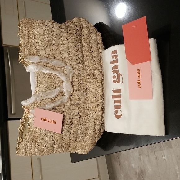 💕CULT GAIA💕 Naima Tote Bag Woven Raffia ~ Off White NWT - Picture 11 of 16